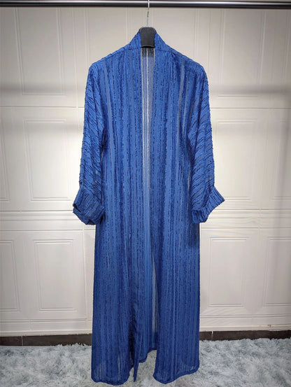 Light Abaya Solid Striped Retro Middle Eastern Saudi Style