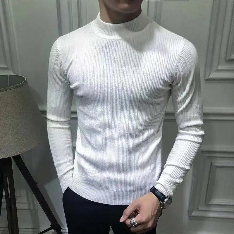 Men Casual Style Wool Turtleneck Warm Cotton Sweaters