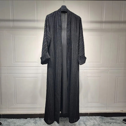 Light Abaya Solid Striped Retro Middle Eastern Saudi Style