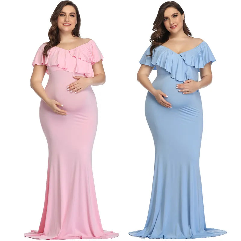 Maternity Dresses Plus Size Elegant Long Dress