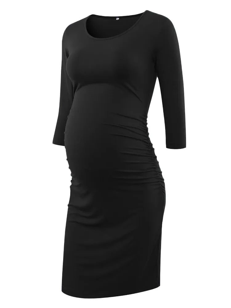 Maternity Dresses Bodycon Casual Short Sleeve