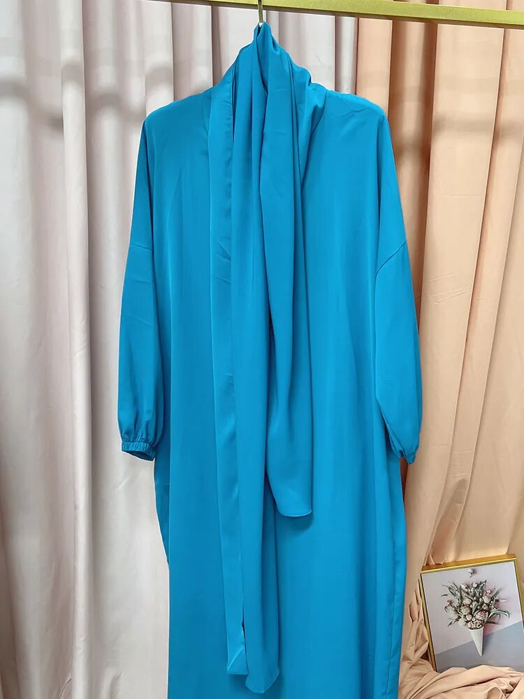 Simple Hooded Abaya Jilbab One Piece Modest Abayas