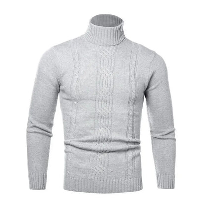 Men's Warm Sweater Long Sleeve Turtleneck Knitted Pullover