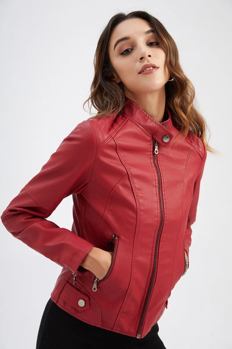 Biker Style Faux Leather Jacket