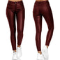 PU Leather High Waist Skinny Push Up Elastic Trousers Spandex Jeggings