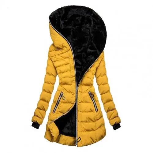 Hooded Quilted Long Winter Coat