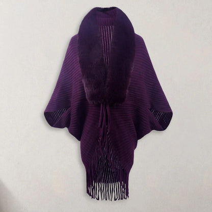 Elegant Shawl Ponchos Slim Fit Cardigan Casual Rib Knitted Top