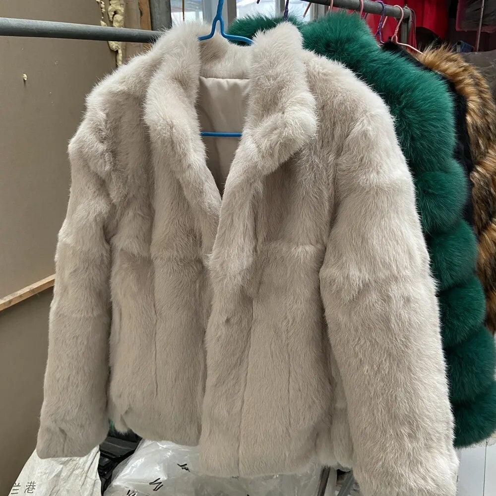 Natural Rabbit Fur Coat