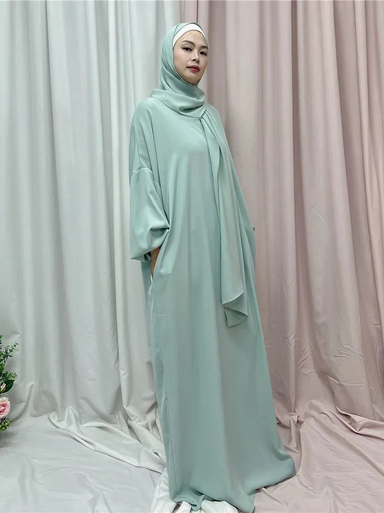 Simple Hooded Abaya Jilbab One Piece Modest Abayas