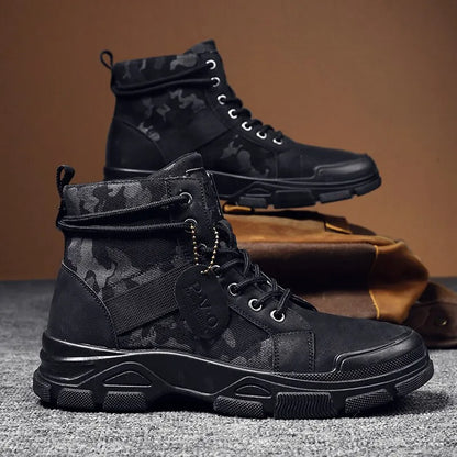 Retro Camo Casual Tough Ankle Boots Men & Women Styles Available