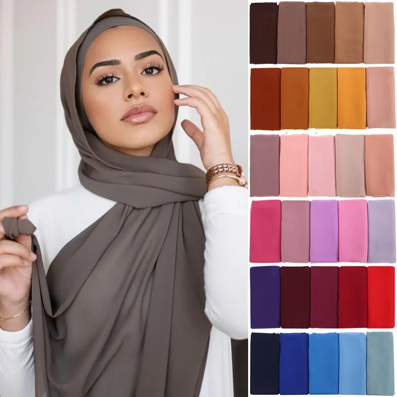 Chiffon Hijab Classic Solid 20+ colors