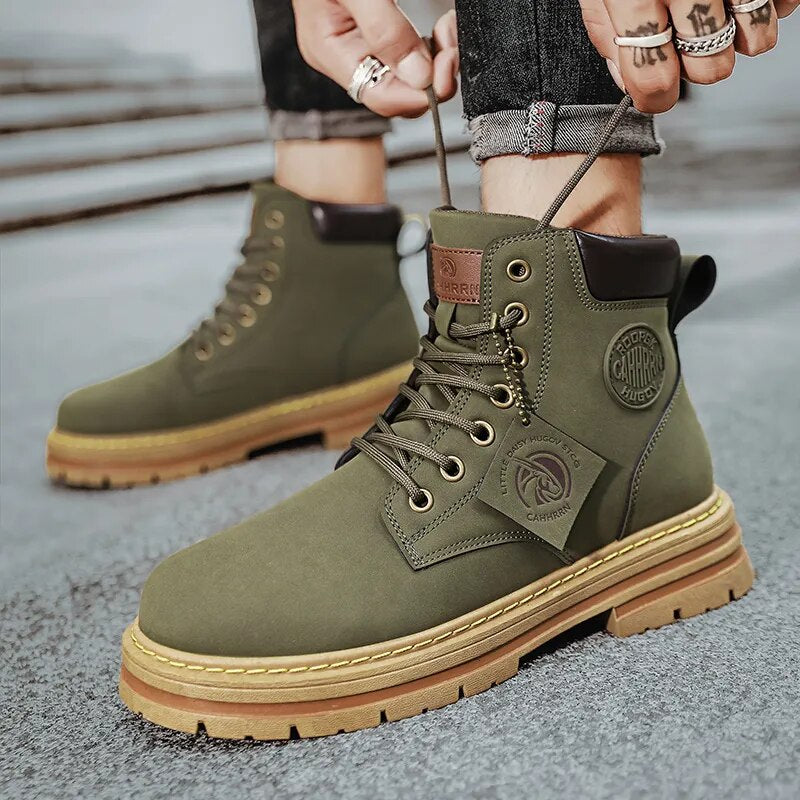 High Top Ankle Lace-Up Retro Boots