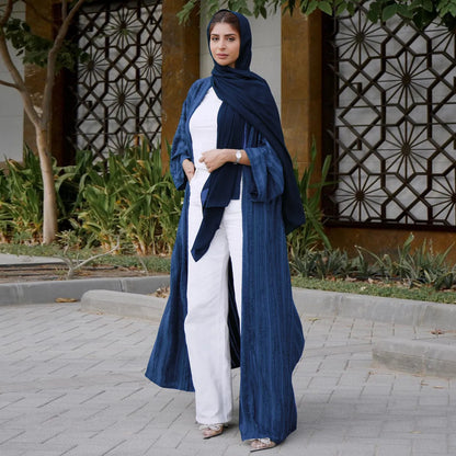 Light Abaya Solid Striped Retro Middle Eastern Saudi Style