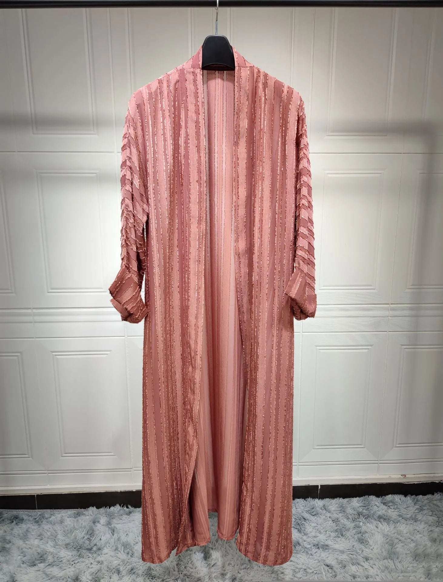 Light Abaya Solid Striped Retro Middle Eastern Saudi Style