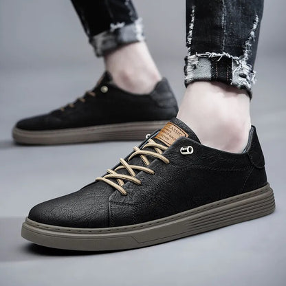 Men's Casual Cow Leather Lace Up Shoes Plus Sizes Available