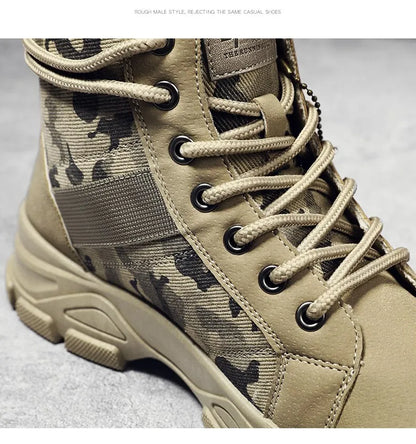 Retro Camo Casual Tough Ankle Boots Men & Women Styles Available