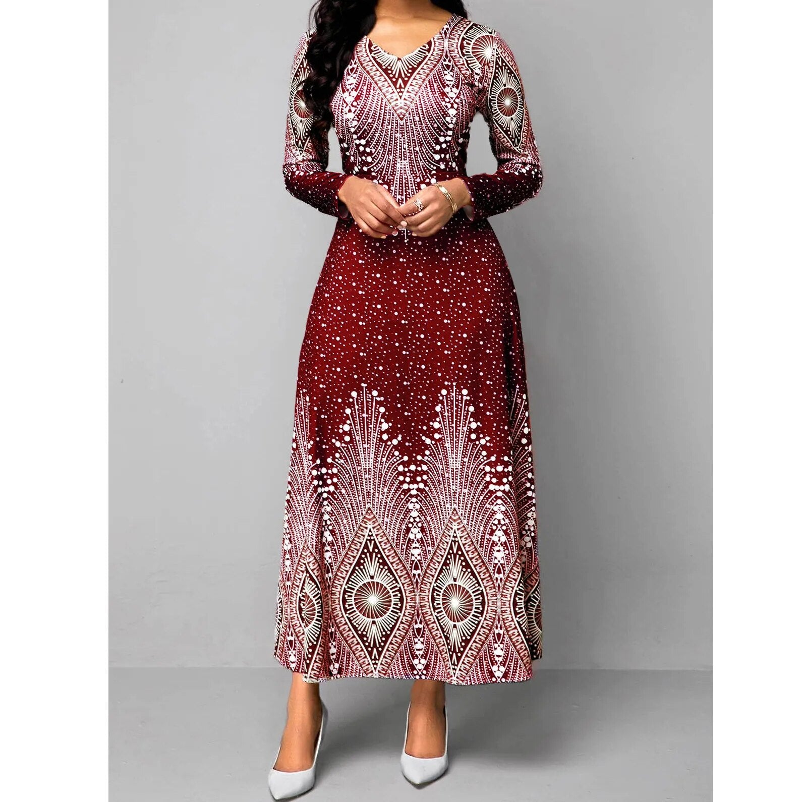 Loose Boho Vintage Elegant Plus Sizes Maxi Dresses