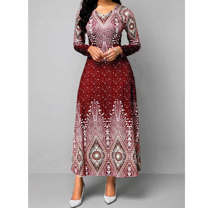 Loose Boho Vintage Elegant Plus Sizes Maxi Dresses