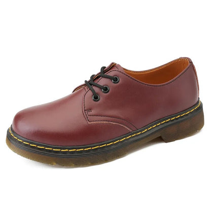 Thick Translucent Bottom Leather Casual Lace Up Men Shoes