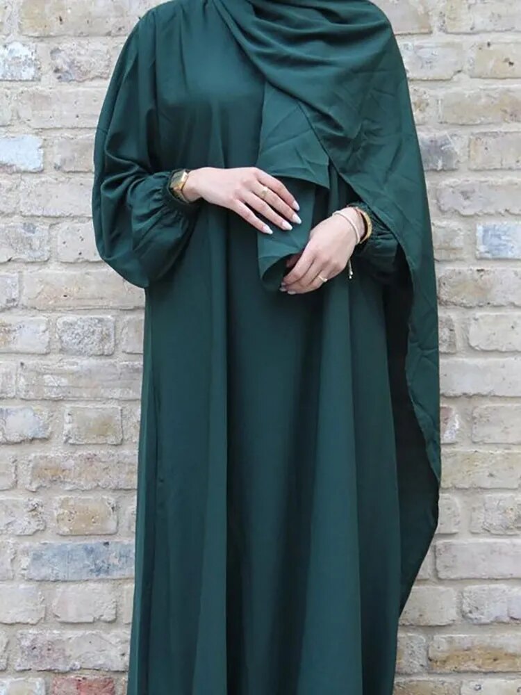 Simple Hooded Abaya Jilbab One Piece Modest Abayas