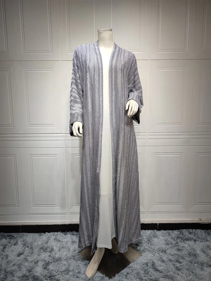 Light Abaya Solid Striped Retro Middle Eastern Saudi Style