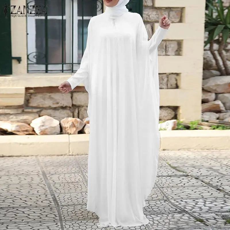 Long Abaya and Hijab 2pcs Long Sleeve Kaftan Dress