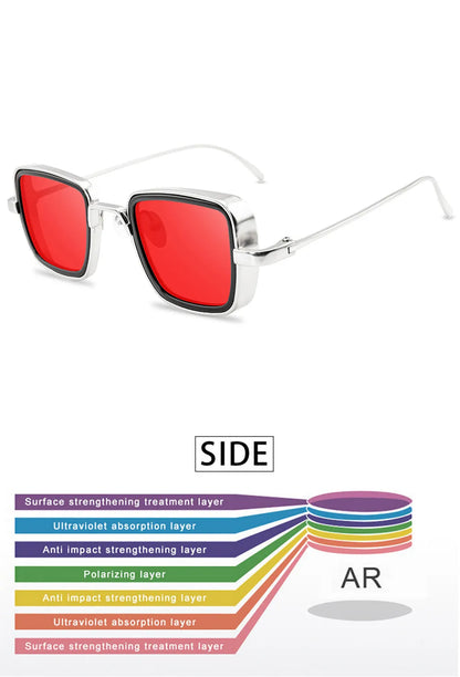 Metal Square Stylish Retro Brand Shades UV400