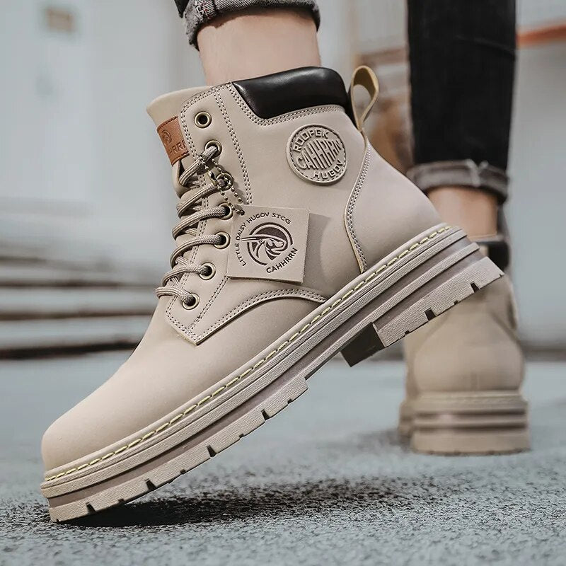 High Top Ankle Lace-Up Retro Boots