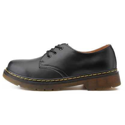 Thick Translucent Bottom Leather Casual Lace Up Men Shoes