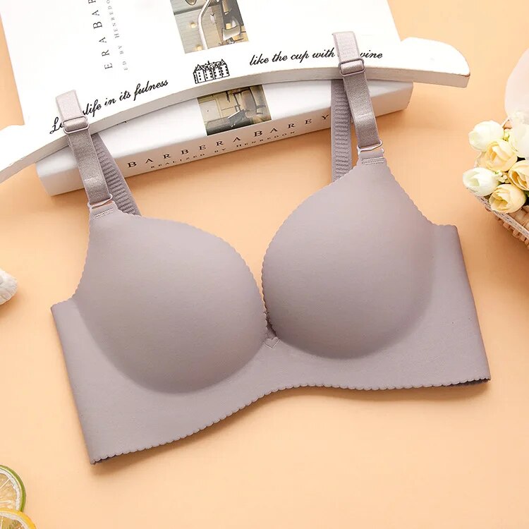 Women Flower Print Seamless Push Up Bras