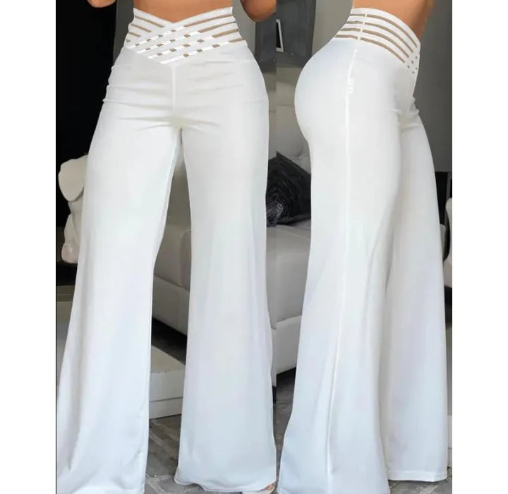 Elegant High Waist Wide Leg Bootcut Pants