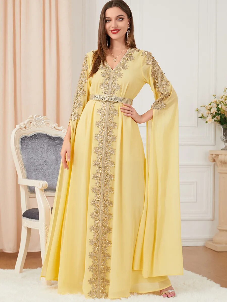 Moroccan Abaya Long Sleeve Kaftan Abaya Embroidery