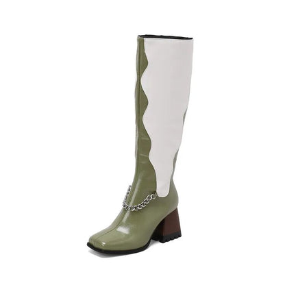 Women Classic High Knee Zipper Boots