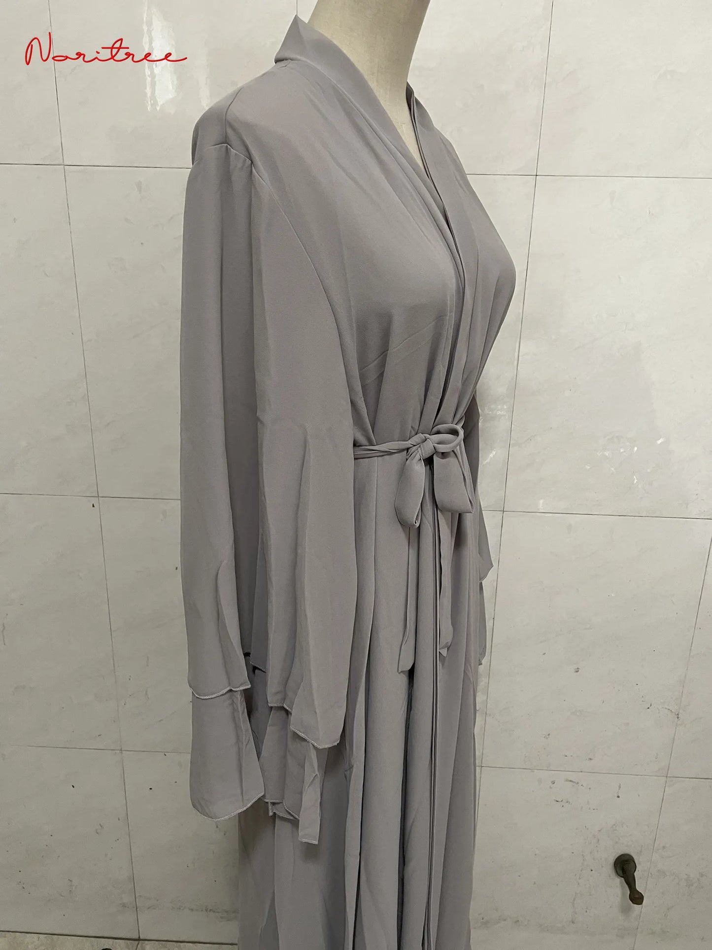 Chiffon Abaya Casual With Belt NO Scarf