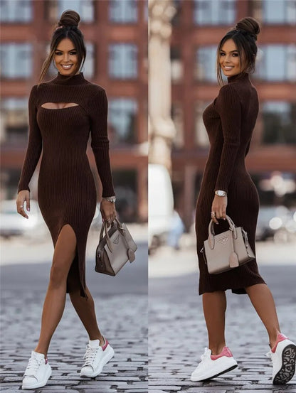 Knitted Long Pullover Bodycon Slim Long Sleeve Dress