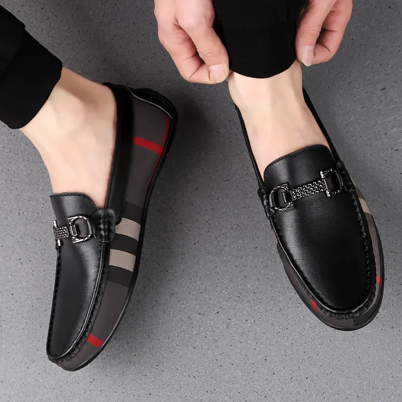 Men's Leather Patchwork Loafer Shoes