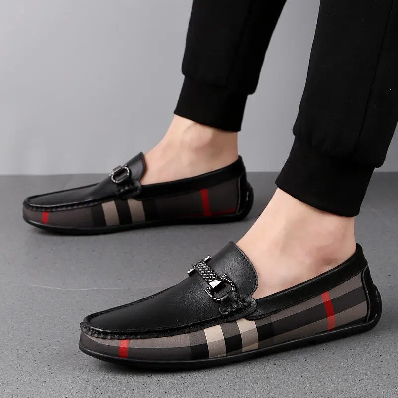 Men's Leather Patchwork Loafer Shoes