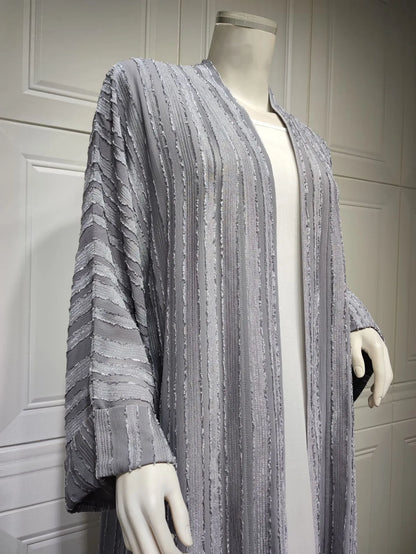 Light Abaya Solid Striped Retro Middle Eastern Saudi Style