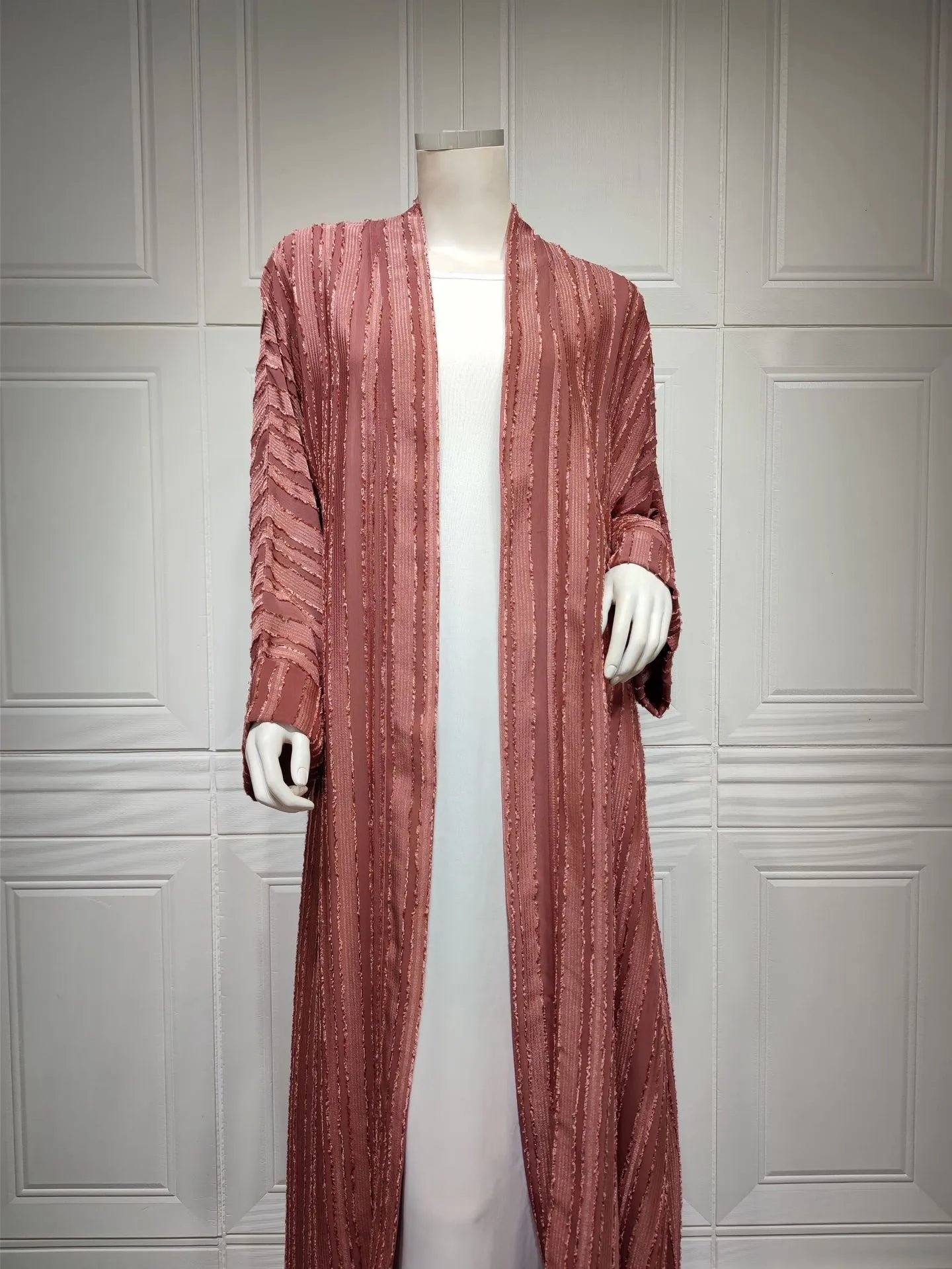 Light Abaya Solid Striped Retro Middle Eastern Saudi Style