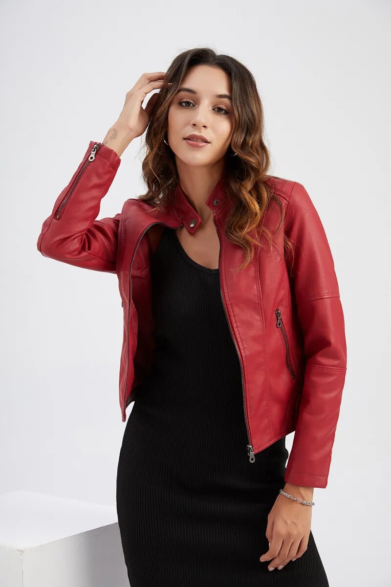 Biker Style Faux Leather Jacket