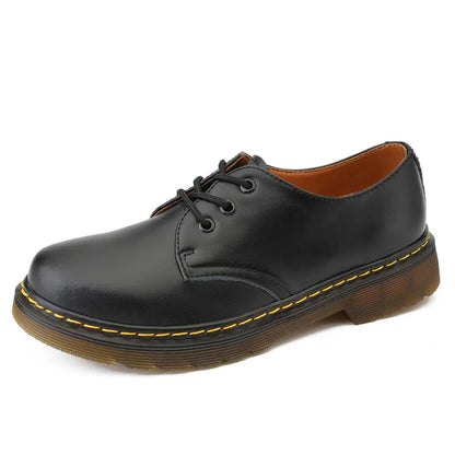 Thick Translucent Bottom Leather Casual Lace Up Men Shoes