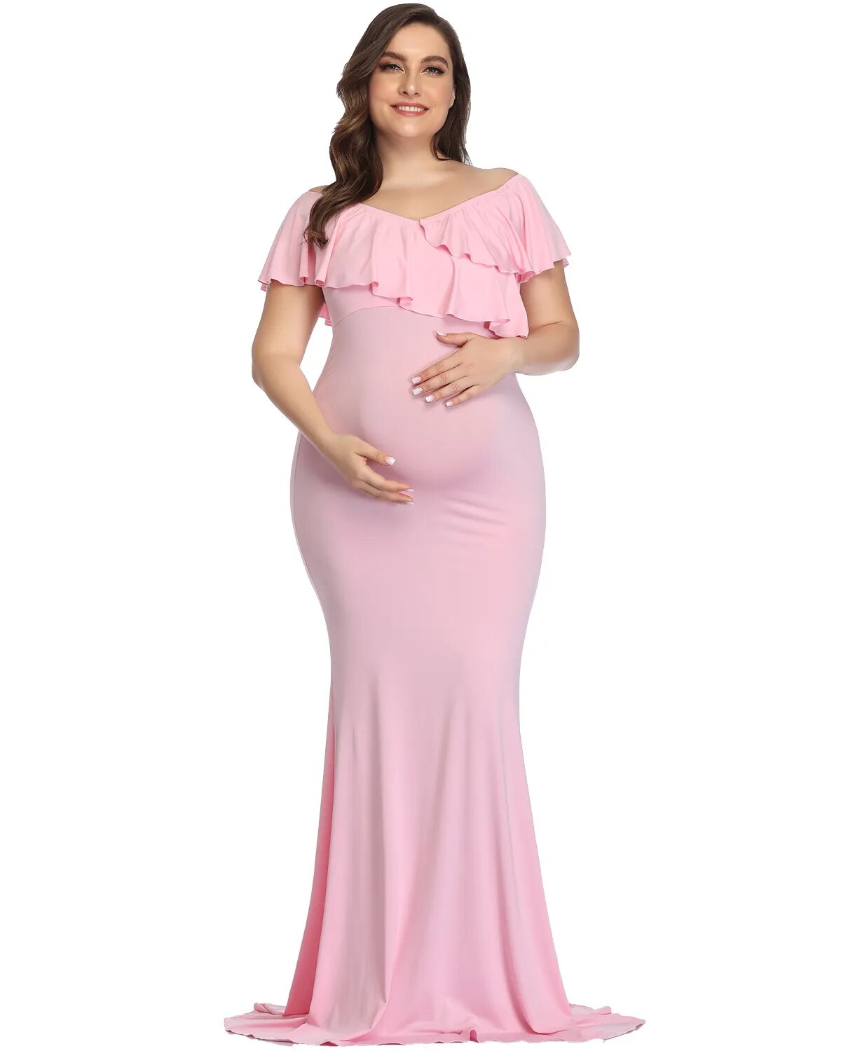 Maternity Dresses Plus Size Elegant Long Dress