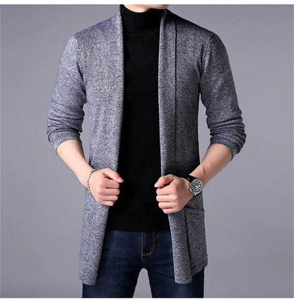 Men's Casual Hooded Knited Large Size Cardigan Long Sleeve