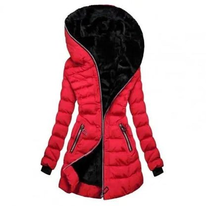 Hooded Quilted Long Winter Coat