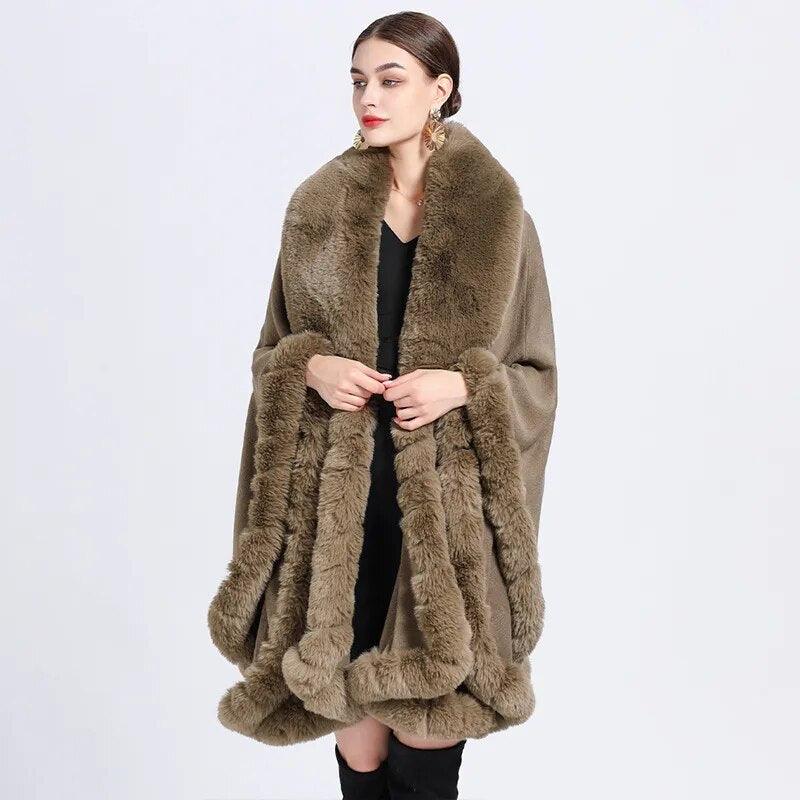 Europe America New Imitation Otter Rabbit Fur Collar Hooded Imitation Cashmere