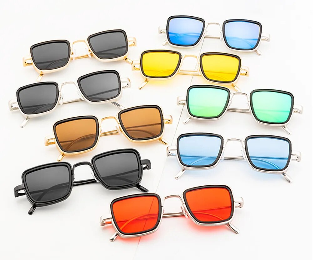 Metal Square Stylish Retro Brand Shades UV400