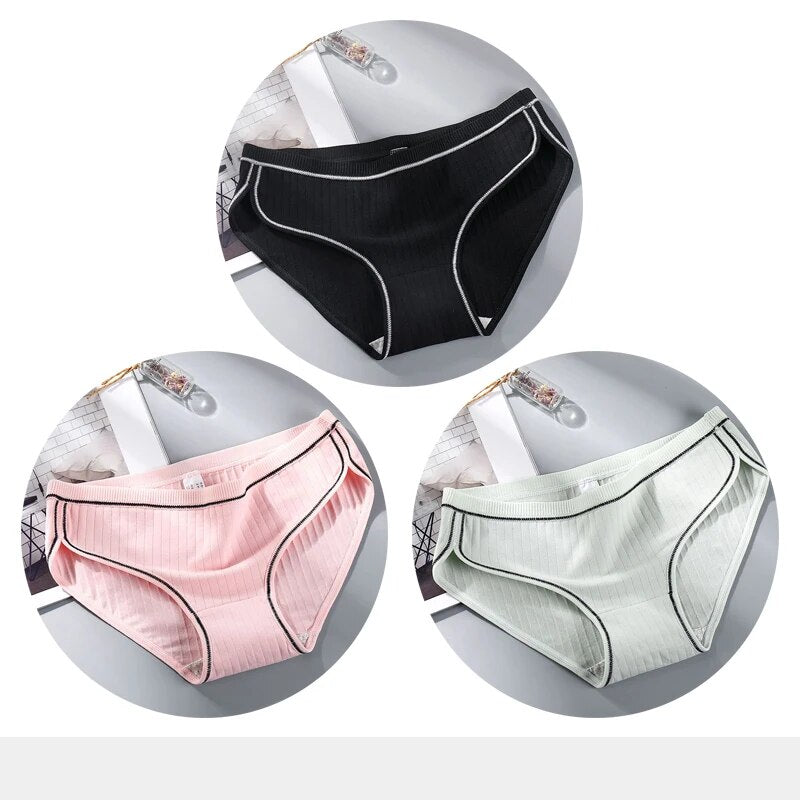 3 pack Cotton Underwear breathable briefs for women