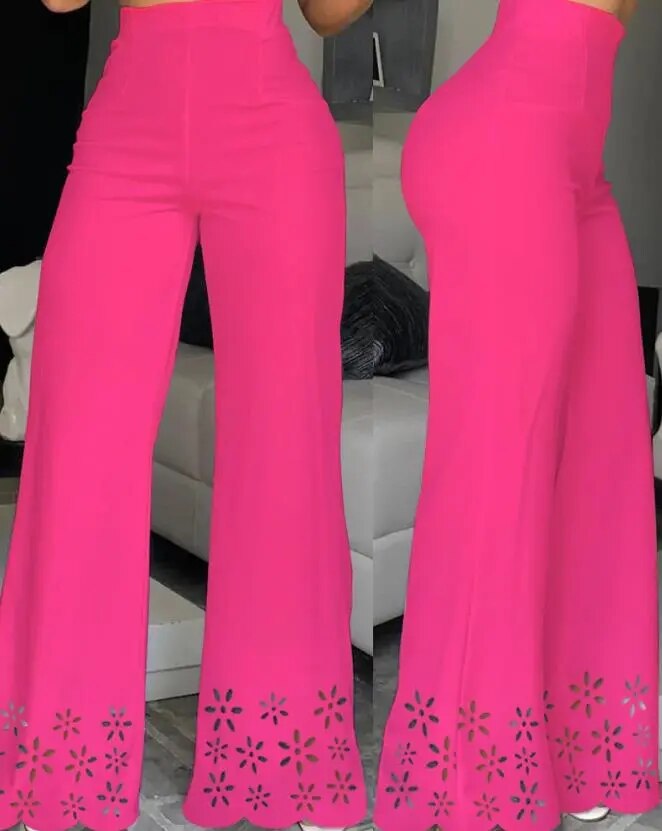 Elegant High Waist Wide Leg Bootcut Pants