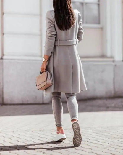 Casual Button Long With Belt winter Coat