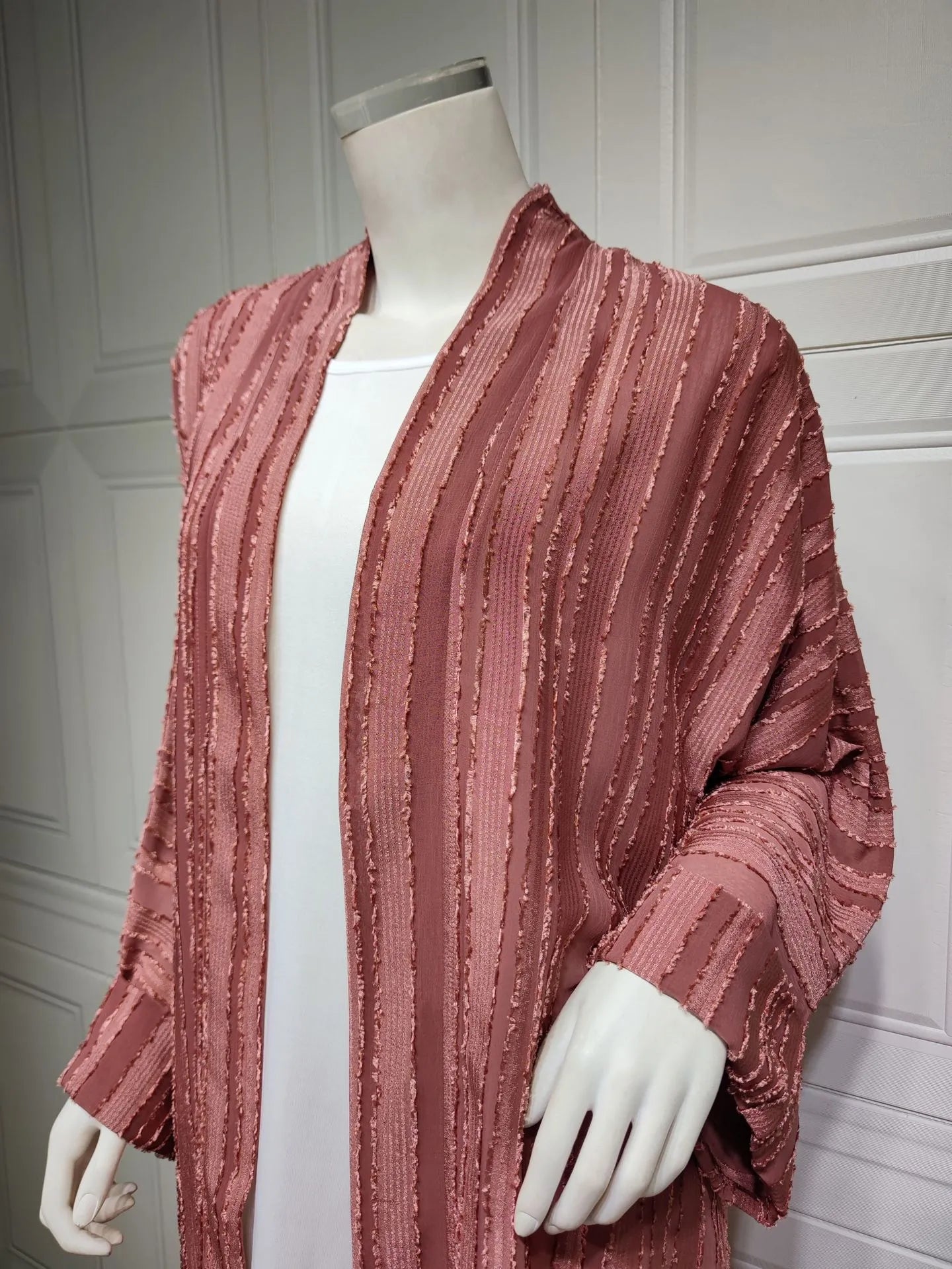 Light Abaya Solid Striped Retro Middle Eastern Saudi Style